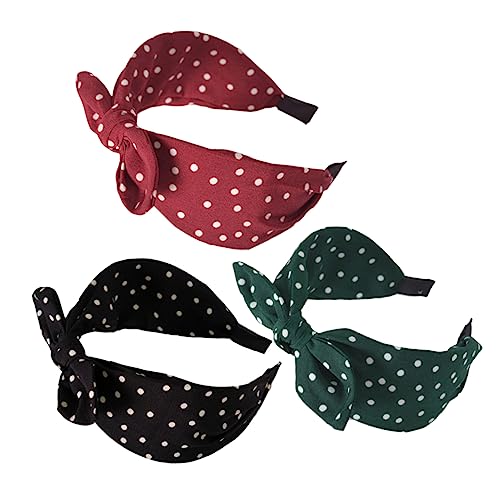 AUTSUPPL 3stücke Teiliges Haarband Damen Mit Niedlichem Knoten Und Breitem Stoffdesign Grün Rot Und Modisches Haarband Für Frauen Für Jeden Anlass Bequem Und Rutschfest von AUTSUPPL