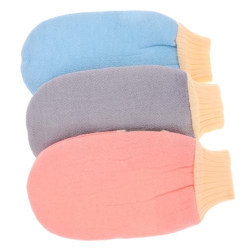 AUTSUPPL 3stücke Peeling-handschuhe Für Dusche Körpermassage-peeling Bad-luffa-schwamm Entferner Abgestorbener Haut Hautpeeling-wäscher Für Männer Und Frauen in Blau Rosa von AUTSUPPL