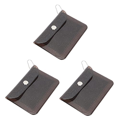 AUTSUPPL 3stücke Teiliges Mini PVC Glitter Kartenetui Für Damen Transparente Geldbörse Mit Druckknopf Leicht Und Praktisch Für Münzen Und Karten Für Unterwegs von AUTSUPPL