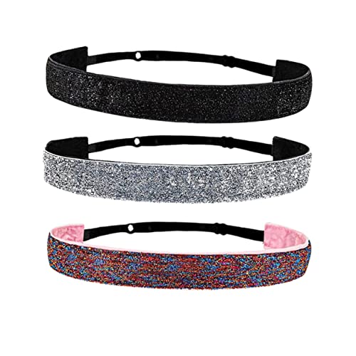 AUTSUPPL 3stücke Elastische Yoga Stirnbänder Für Frauen Rutschfeste Modische Kopfwickel Und Bunten Farben Für Sport Fitness Und Freizeitaktivitäten von AUTSUPPL