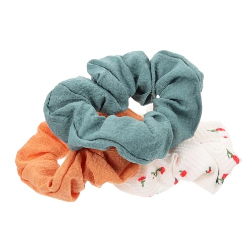 AUTSUPPL 3stücke Teiliges Cherry Haargummis Für Damen Elastische Stoffhaarbänder Verschiedenen Farben Für Pferdeschwänze Und Alltagsfrisuren von AUTSUPPL