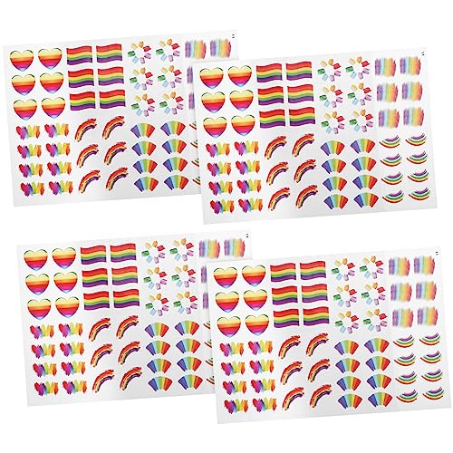AUTSUPPL 4 Blätter rainbow sticker party aufkleber Vielseitige Aufkleber Pride-Regenbogen-Aufkleber Regenbogenaufkleber Stolze Gesichtsaufkleber Regenbogen-Klebeaufkleber Papier AUTSUPPL 4 Blätter rainbow sticker party aufkleber Vielseitige Aufkleber Pride-Regenbogen-Aufkleber Regenbogenaufkleber Stolze Gesichtsaufkleber Regenbogen-Klebeaufkleber Papier von AUTSUPPL