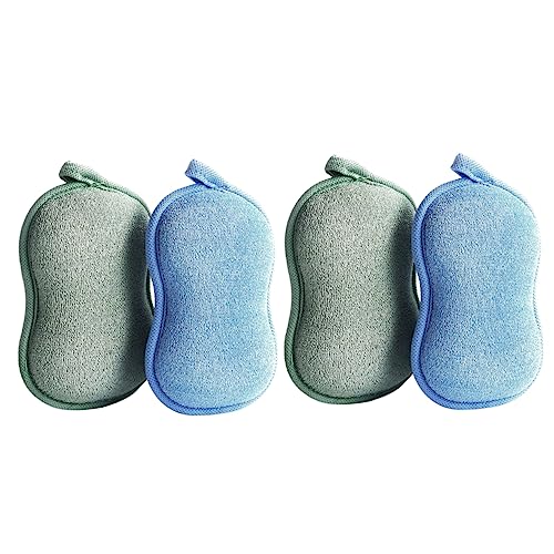 AUTSUPPL 4stücke Teiliges Doppelseitige Peeling Duschkörper-schwämme Für Junge Mädchen Exfolierende Badetücher Und Sanfte Hautreinigung Für Junge Mädchen Langlebig Und Einfach Zu von AUTSUPPL