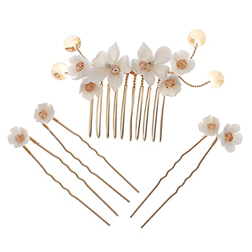 AUTSUPPL 4 Stück Blumen-haarnadeln Für Braut Hochzeit U-förmige Haarnadeln Haarkamm Schmuck Für Party Geburtstag von AUTSUPPL