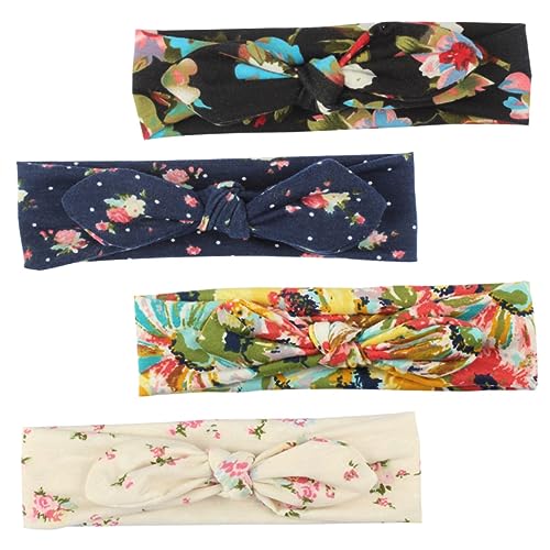 AUTSUPPL 4stücke Stirnbänder Für Frauen Aus Weichem Verstellbar Mit Hasenohren-design Elastische Haarbänder Für Damen Stretch-haarband Befestigung von AUTSUPPL
