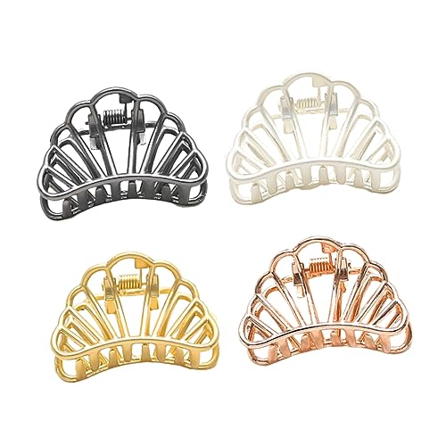 AUTSUPPL 4stücke Goldene Einfache Haarklammern Schlichte Pferdeschwanz-clips -clips Plattierungslegierung Haar-accessoires Für Zuhause Outdoor Frauen Und Mädchen von AUTSUPPL