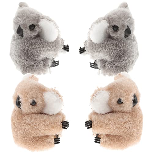 AUTSUPPL 4 Stück Koala Haarklammern Für Mädchen Ebene Haarspangen Aus Plüsch Dekorative Haarnadeln in Grau Und Braun Für Partys Hochzeiten Und Alltag von AUTSUPPL