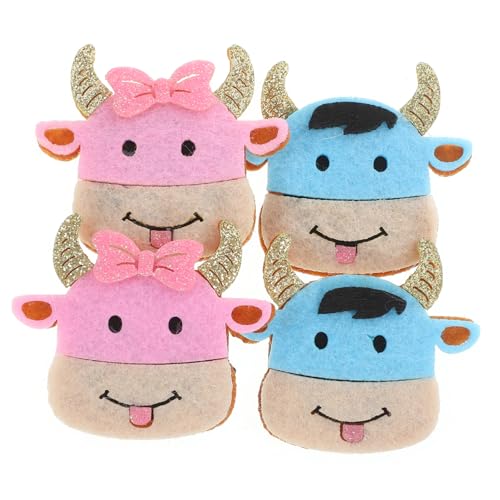 AUTSUPPL 4stücke Haarspangen Mit Kuh-muster Dekorative Haarklammern Für Mädchen Niedliche Haaraccessoires Für Partys Und Besondere Anlässe Zufällige Farben von AUTSUPPL