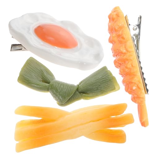 AUTSUPPL 4stücke Lustige Haarspangen Mit Simuliertem Für Mädchen Kreative Haarklammern Zufälligen Designs Für Haararten Und Outfits von AUTSUPPL