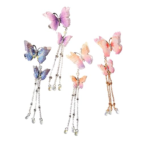 AUTSUPPL 4stücke Schmetterling Haarnadel Mit Quaste Metall Haarspangen Für Frauen Schmetterlings-haarspangen Schmetterlings-haarnadel Clip Haarschmuck von AUTSUPPL
