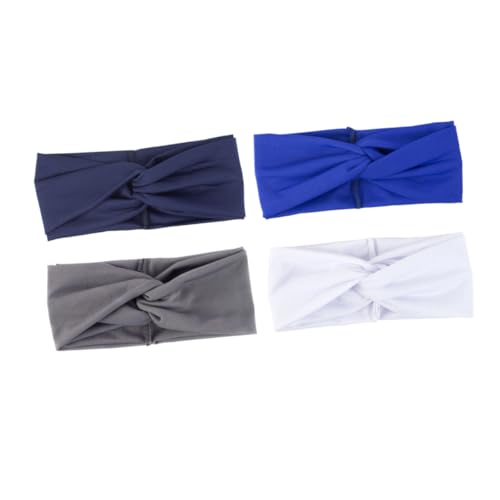 AUTSUPPL 4 Stück Teiliges Damen Stirnband Elastisch Spandex Warmhaltend Modisch Geeignet für Herbst Winter Vielseitig für Outdoor Sport und Alltag Farben Weiß Dunkelgrau Royalblau von AUTSUPPL