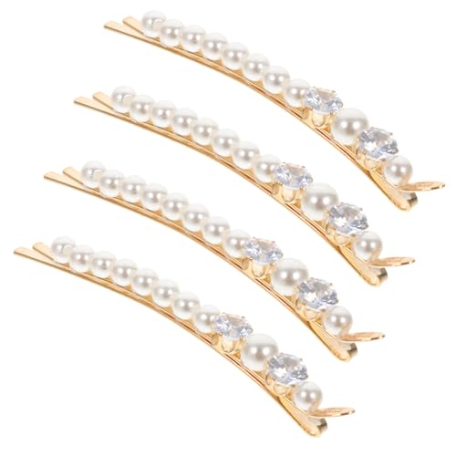 AUTSUPPL 4 Stück Teiliges Perlen Haarspangen mit Strassbesatz Modische Haarclips für Damen Fester Sitz Geeignet für Hochzeit Party und Festliche Anlässe Stilvoller Haarschmuck von AUTSUPPL