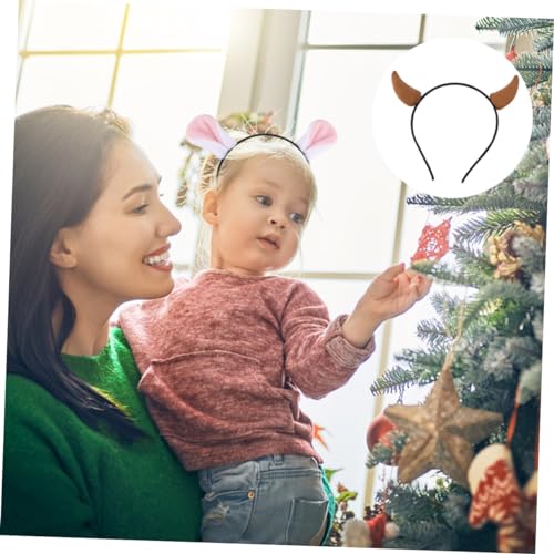 AUTSUPPL 4stücke Teiliges Weihnachts-haarreif Mit Geweih-design Für Junge Mädchen Horn-haarband Aus Hochwertigem Material Leicht Und Bequem Für Festliche Anlässe Und Kostümpartys von AUTSUPPL