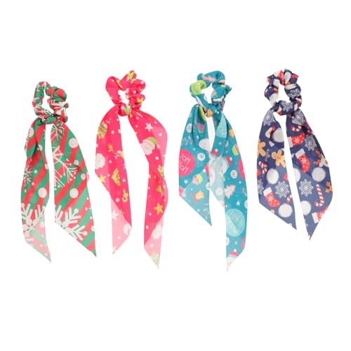 AUTSUPPL 4stücke Weihnachts-haargummis Für Frauen Elastische Haarbänder Mit Festlichem Design Für Weihnachten Alltagsgebrauch Und Besondere Anlässe Leicht Bequem Und Farbenfroh von AUTSUPPL