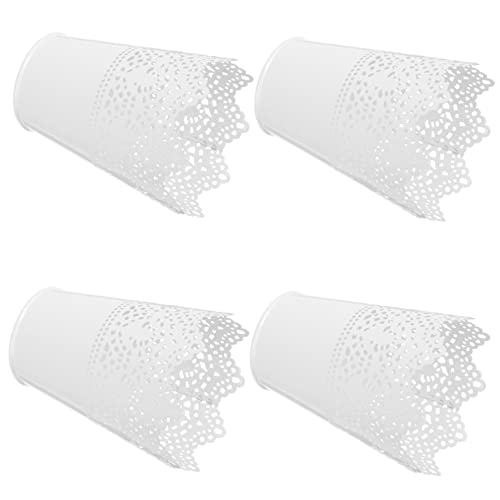 AUTSUPPL 4stücke Kosmetik Organizer Teiliges Mit Elegantem Spitzen-look Aufbewahrungsbehälter Für Make-up Schreibtisch Und Wohnraum Weißes Eisen Für Stilvolle Dekoration Und Ordnung von AUTSUPPL