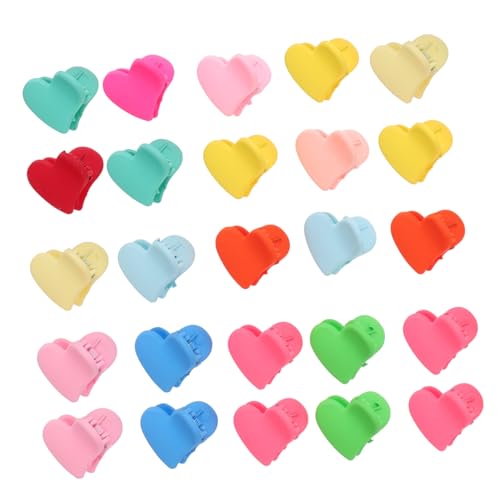 AUTSUPPL 40 Stücke Kleiner Herz Kunststoff Haarklammern für Mädchen Süße Haarspangen Vielfältig Einsetzbar für Kinder und Erwachsene Acryl Haarzubehör mit Dekorativem von AUTSUPPL