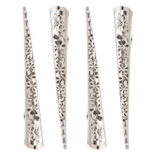 AUTSUPPL 4er Pack Modische Alligator-Haarspangen - Entenschnabel Haarspange Aus Metall Silberne Schnabel Haarspange Große Krokodil Haarspangen Exklusive Haarschmuck Für Damen Und von AUTSUPPL