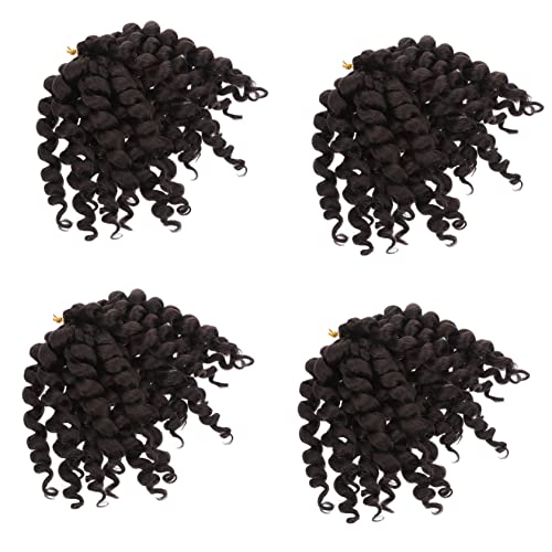 AUTSUPPL 4stücke Frühlingshaar Häkelzöpfe Bob Lockige Haarverlängerung Für Frauen Synthetische Zöpfe von AUTSUPPL