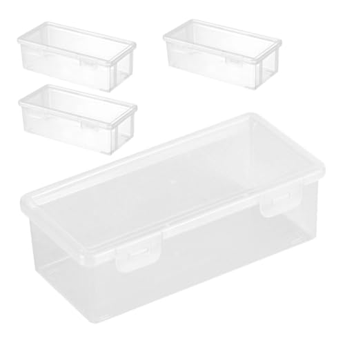 AUTSUPPL 4stücke Bleistifttasche Aus Kunststoff Mit Klappdeckel Stapelbar Transparenter Stiftebehälter Großes Fassungsvermögen Für Stifte Buntstifte Und Schreibwaren von AUTSUPPL