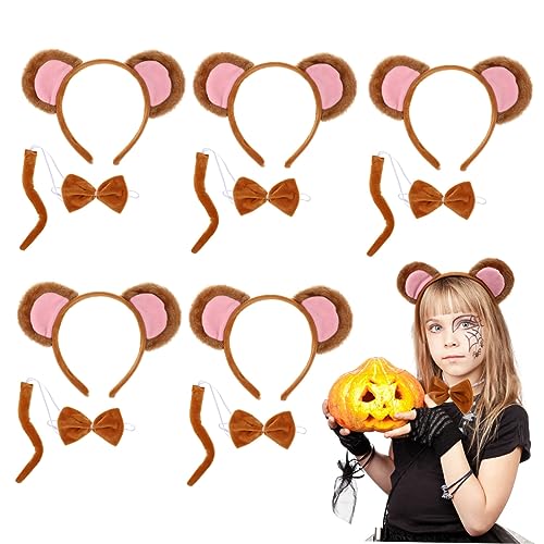 AUTSUPPL 5 Sets Tier Affe Stirnband Und Fliege Set Jungen Und Mädchen Kostüm Requisite von AUTSUPPL
