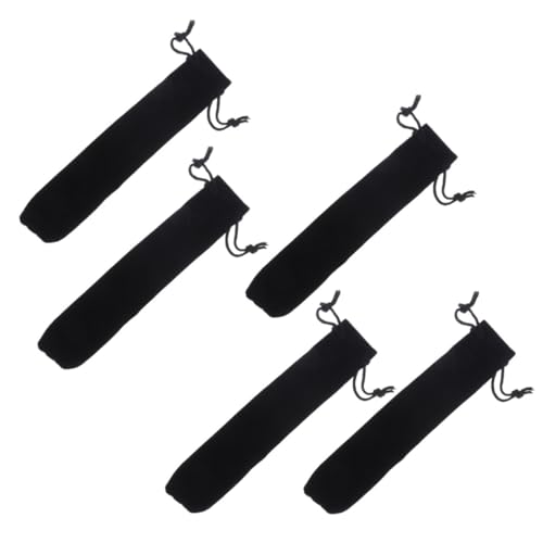 AUTSUPPL 5 Stück Teiliges Schwarzes Samt stiftesäckchen mit Kordelzug Leichter Lint Drawstring Pen Holder Vielseitige Stifthülle für Schule Büro und Unterwegs von AUTSUPPL