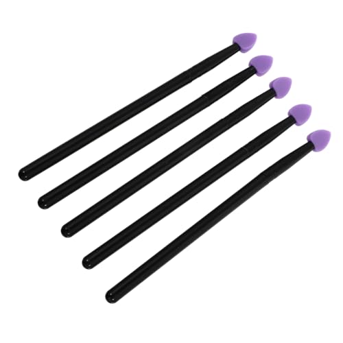 AUTSUPPL 5 Stück Teiliges Silikon Lidschatten Make up Pinsel Wiederverwendbar Weich Mildes Kopfteil für Natürliches Finish Geeignet für Professionelle und Private Verwendung Makeup Kit von AUTSUPPL