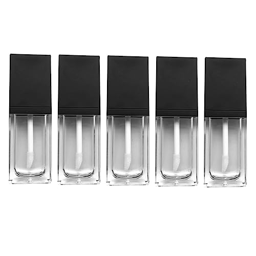 AUTSUPPL 5stücke Lippenöl Flasche Flache Quadratische Lippenröhre Schwarze Kosmetikbehälter Für Lippenstift Nachfüllbare Lipgloss-tuben Für Frauen Und Mädchen von AUTSUPPL