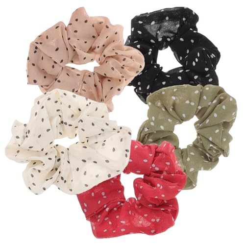AUTSUPPL 5stücke Große Punktmuster Haargummis Elastische Haarbänder Für Frauen Dekorative Haaraccessoires Für Täglichen Gebrauch Und Besondere Anlässe von AUTSUPPL