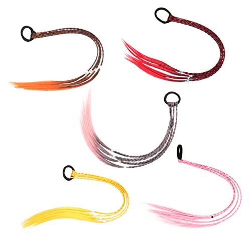 AUTSUPPL 5 Stück Buntes Geflochtenes Haarteil Kinder Perücken Pferdeschwanz Kopfschmuck Für Mädchen von AUTSUPPL