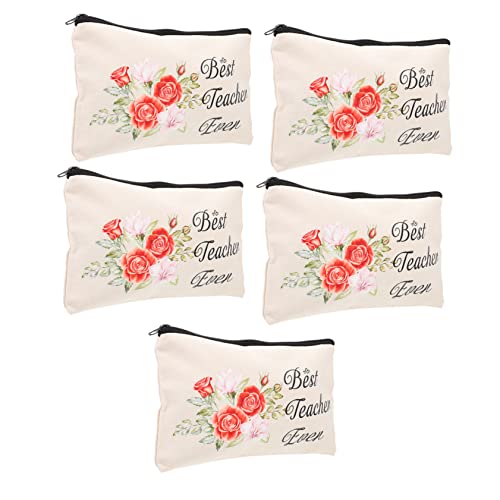 AUTSUPPL 5stücke Reise Kulturbeutel Veranstalter Make-up Tasche Aus Baumwoll-Canvas Für Damen Kosmetiktasche Mit Guter Aufbewahrungs Und Veredelungsfunktion Für Reisen Und von AUTSUPPL