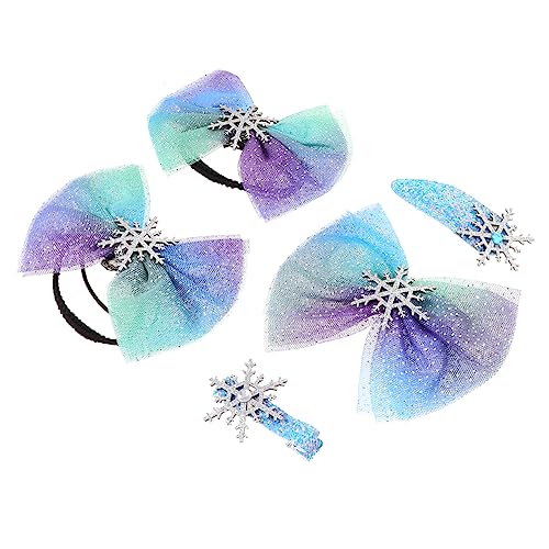 AUTSUPPL 5stücke Teiliges Set Niedlicher Schneeflocken Und Schleifen-haarspangen Für Mädchen Haaraccessoire Für Geburtstagsfeiern Schulaktivitäten Und Feiertage Einfach Zu Tragen Und von AUTSUPPL