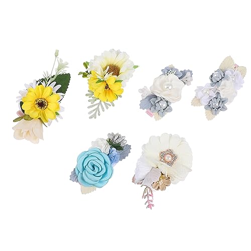 AUTSUPPL 6 Stück Blumenhaarclips Für Damen Blumenclips Fürs Haar Haarschmuck Aus Kunstseide von AUTSUPPL