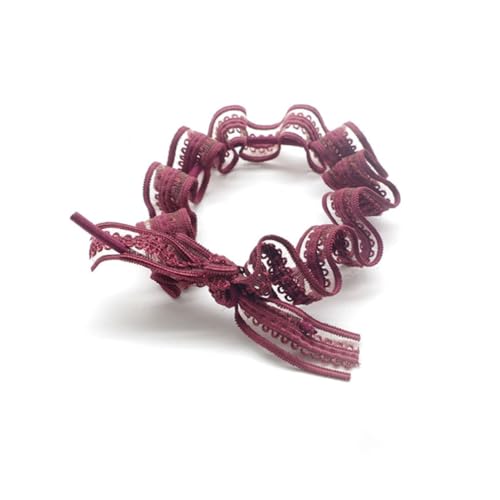 AUTSUPPL 6 Stück Elastische Haargummis Mit Schleife Einfache Haargummis Spitzenschleife Haarring Seil Für Mädchen von AUTSUPPL