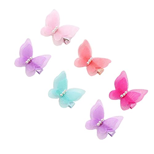 AUTSUPPL 6stücke Chiffon Haarspangen Mit Perlen Für Mädchen Süße Schleifen-haarschmuck Für Besondere Anlässe Langlebig Und Stilvoll Für Jede Garderobe von AUTSUPPL