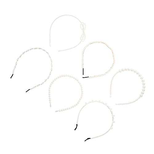 AUTSUPPL 6stücke Kernwort Perlen-haarreif Teiliges Funktion Elegante Haarschmuck-accessoires Szene Für Frauen Und Mädchen Für Partys Und Alltagslooks Neuer Titel Teiliges von AUTSUPPL