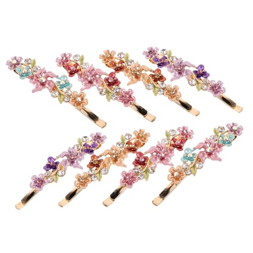 AUTSUPPL 8 Stück Teiliges Haarschmuck mit Strasssteinen Metall Haarspangen für Damen und Teenager Stilvolle Blumen Haarklammern Rutschfeste Seitenclips für Vielfältige Frisuren und von AUTSUPPL