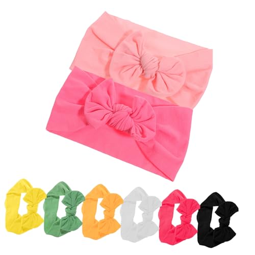 AUTSUPPL 8 Stück Teiliges Stirnband mit Elastischem Stoff Niedliche Schleifen Knoten Leicht und Dehnbar Weiche Haarschmuck Accessoires für Neugeborene und Kleinkinder Bunte Vielfalt von AUTSUPPL