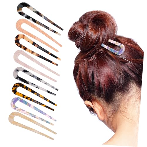 AUTSUPPL 8 Stück Teiliges U förmige Haarnadeln für Langes Haar Sicherer Halt Leichtes Design Modische Haarschmuck für Frauen Vielseitig Einsetzbar für Tägliche Frisuren von AUTSUPPL