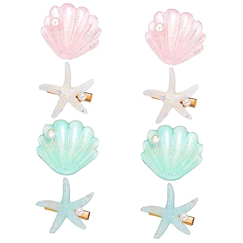 AUTSUPPL 8 Stück Muschelhaarklammer Für Mädchen Haarspangen in Pastellfarben Handgefertigte Haarnadeln Für Meerjungfrauen Themen Haarschmuck Accessoires Für Kinder Und Partys von AUTSUPPL