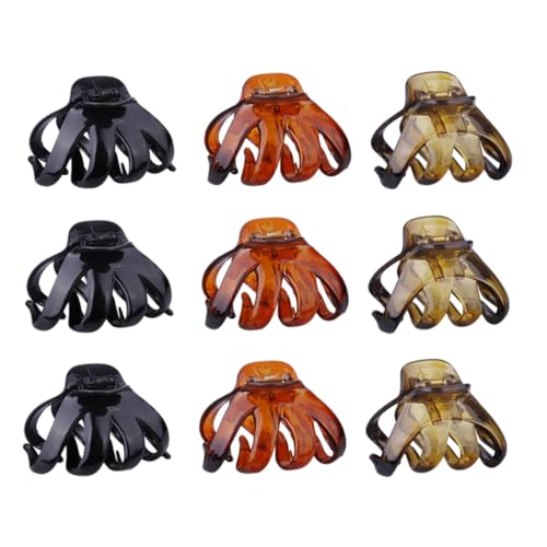 AUTSUPPL 9 Stück Teiliges Octopus Haarklammern Kleine Rutschfeste Haarspangen Kunststoff Haarkralle für Frauen und Mädchen zur Täglichen und Styling von AUTSUPPL