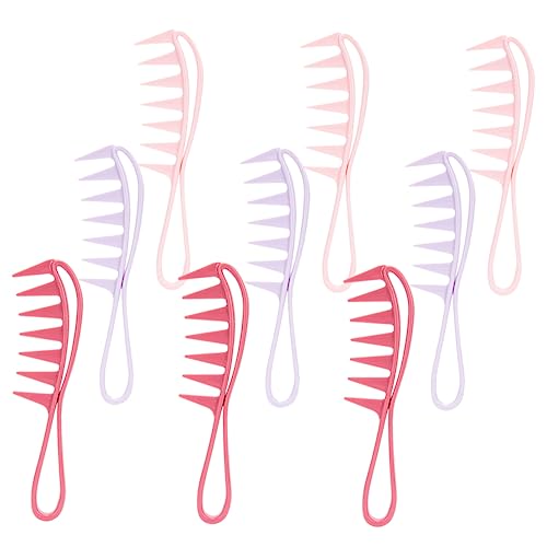 AUTSUPPL 9-tlg Entwirrungskamm Breitzahniger Kamm Für Lockiges Haar Stylingkamm Aus Kunststoff Haarkamm Für Männer Und Frauen von AUTSUPPL