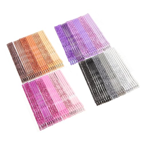 AUTSUPPL 96 Stück Teiliges Glitzer haarspangen aus Metall Bunte Robuste Bobby Pins mit Stoving lack Farbige Haarklammern in Gold Violett und Schwarz Wiederverwendbar Fest Haltend für Damen von AUTSUPPL