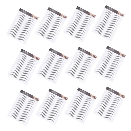 AUTSUPPL 12blätter Augenbrauen Aufkleber Temporäre Augenbrauen Tattoos Wasserfeste Sticker Gefälschte Tattoos Makeup Sticker von AUTSUPPL