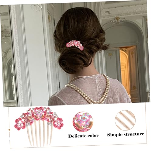 AUTSUPPL Blumen Haarkamm mit Strass für Damen Eleganter Brautschmuck Fester Sitz Zahn Design Stilvolles Haaraccessoire für Hochzeit Party und Festliche Anlässe Geschenkidee für Frauen von AUTSUPPL