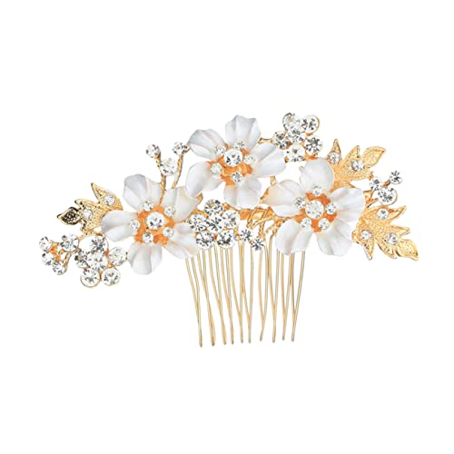 AUTSUPPL Rhinestone Haarschmuck Für Bräute Eleganter Blumen-haarkamm Mit Strass Für Hochzeiten Feiern Und Besondere Anlässe Goldene Haaraccessoires Für Damen von AUTSUPPL
