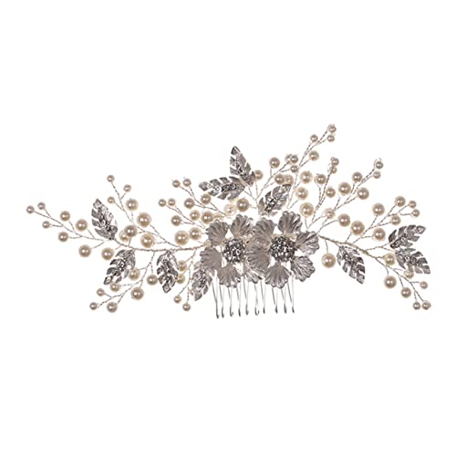 AUTSUPPL Schöner Haarkamm Mit Künstlichen Perlen Und Floralen Design Aus Zinklegierung Hochzeitsaccessoire Für Bräute Und Damen Für Besondere Anlässe von AUTSUPPL