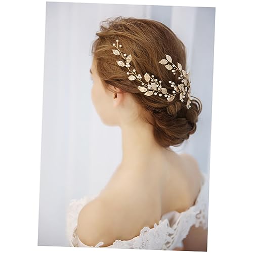AUTSUPPL Goldene Haarschmuck Mit Perlen Elegantes Braut-headband Hochzeitsaccessoire Für Brautjungfern Handgemachte Haarrebe Für Feste Und Besondere Anlässe von AUTSUPPL