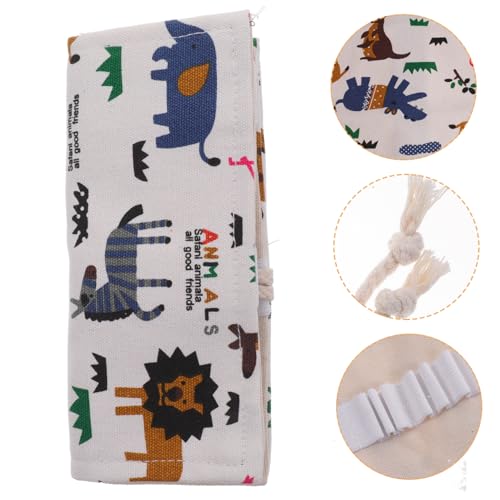 AUTSUPPL Canvas Roll Up Pencil Bag Fächer Tragbarer Stiftehalter Rolltasche für Farbstifte Aquarellpinsel und Zeichenutensilien Professioneller Organizer für Künstler und Studenten von AUTSUPPL