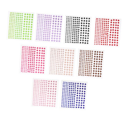 AUTSUPPL 9blätter Selbstklebende Glitzer Augenaufkleber Für Nagelkunst Temporäre Diamant Sticker Bunten Farben Für Hochzeiten Partys Und -nageldesigns von AUTSUPPL