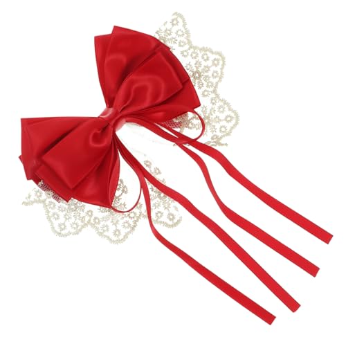 AUTSUPPL Haarklammer Damen Haarspangen Damen Dekorative Haarspange Mit Spitze Und Schleife Niedliche Entenschnabel Haarspange Für Frauen Perfekt Als Hochzeitsschmuck Oder Für Blumenmädchen von AUTSUPPL